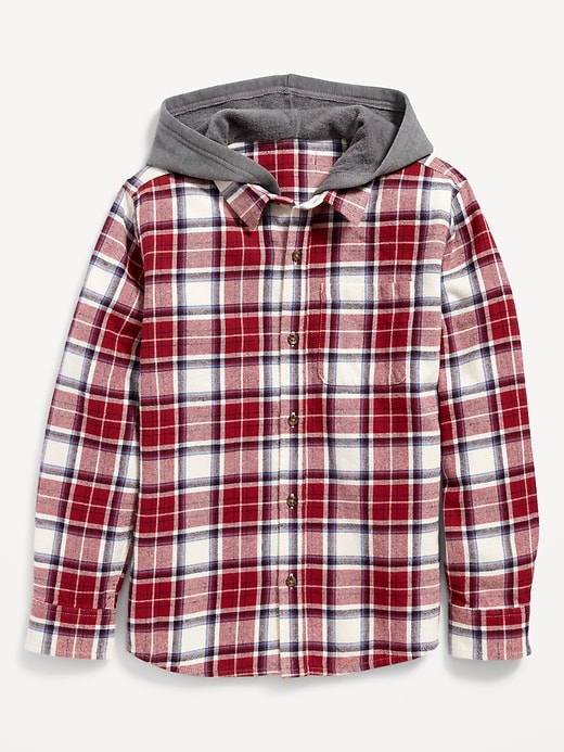 Old Navy - 2-in-1 Hooded Flannel Shacket for Boys