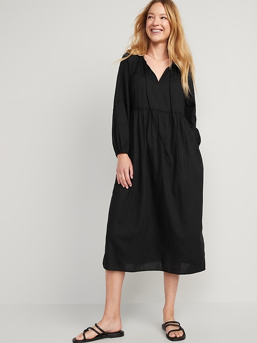 Image number 1 showing, Long-Sleeve All-Day Midi Swing Dress