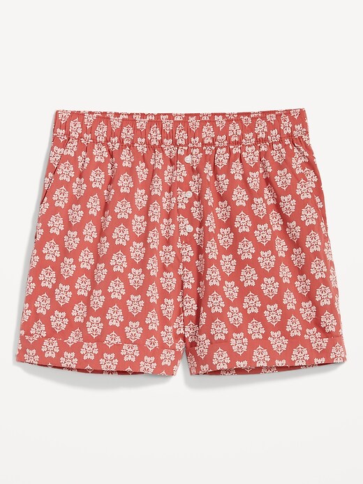 Image number 4 showing, High-Waisted Floral Pajama Boxer Shorts - 3.5-inch inseam