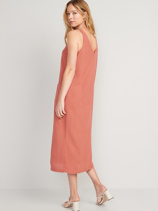 Image number 2 showing, Sleeveless Split-Front Maxi Shift Dress for Women