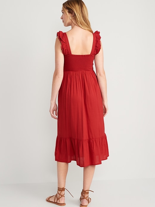 Image number 2 showing, Fit & Flare Flutter-Sleeve Midi Dress