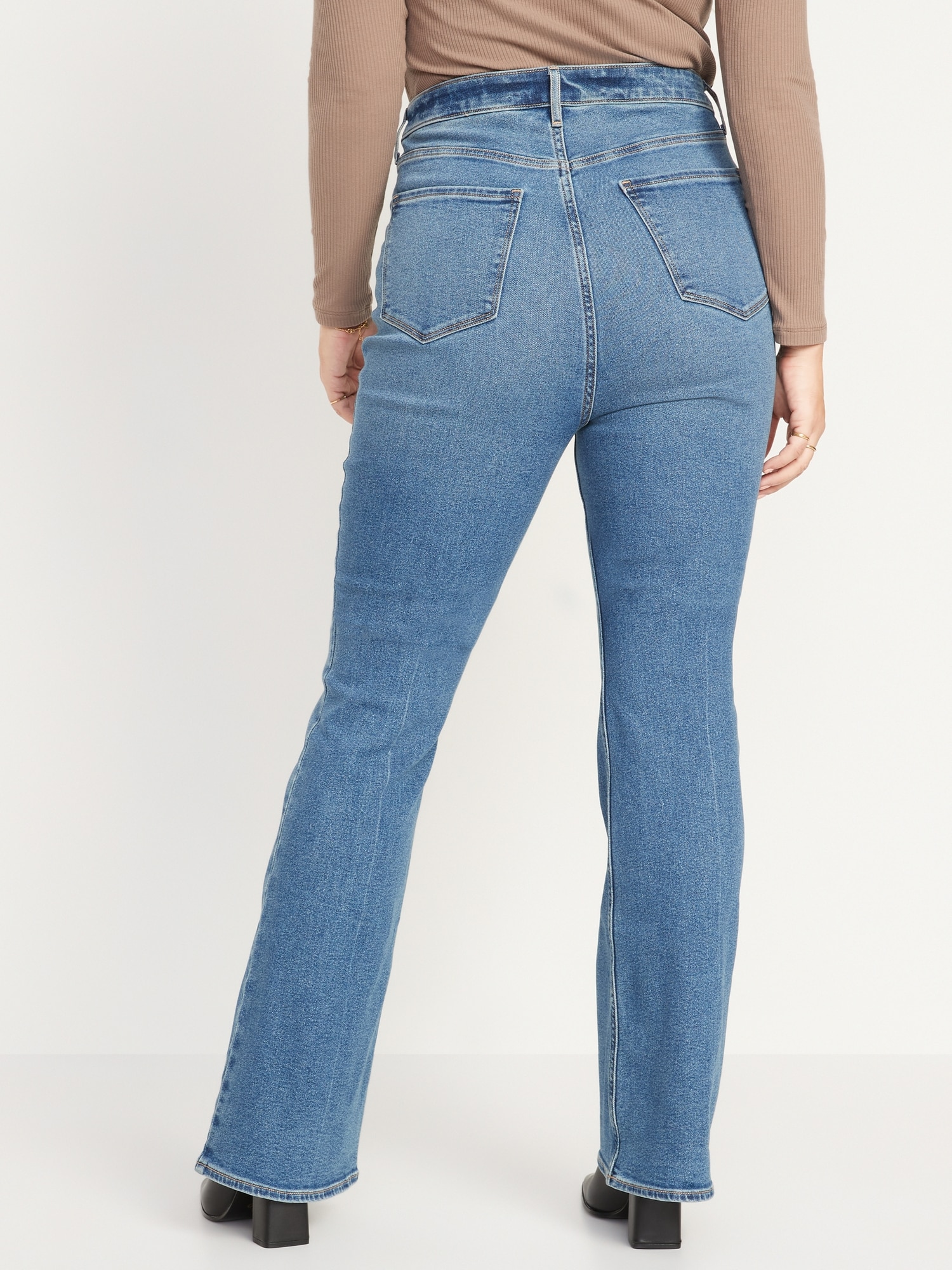 Higher HighWaisted Distressed Flare Jeans for Women Old Navy