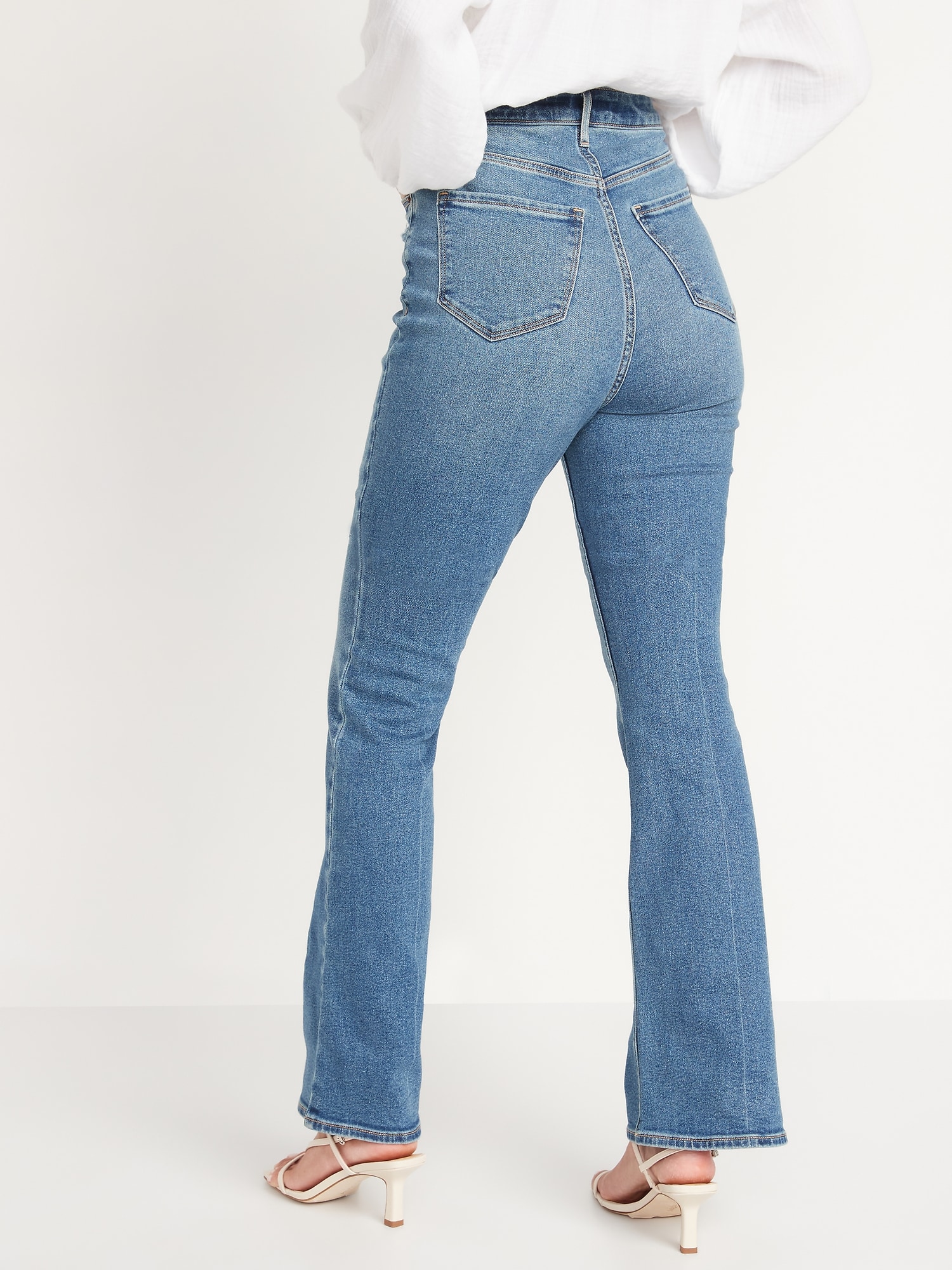 Higher High-Waisted Distressed Flare Jeans for Women | Old Navy
