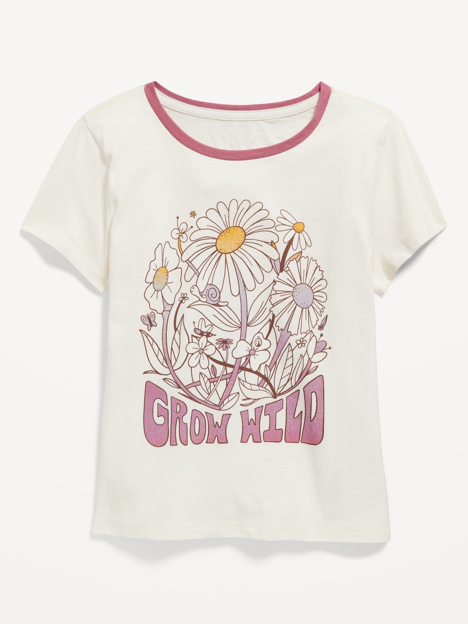 Short-sleeve Graphic T-shirt For Girls 