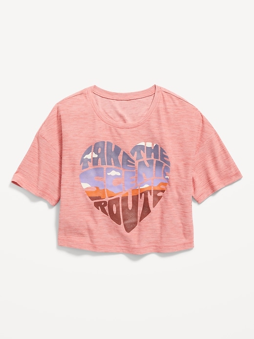 View large product image 1 of 1. Breathe ON Short-Sleeve Cropped Slub-Knit Performance T-Shirt for Girls
