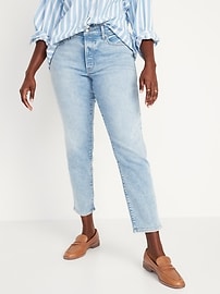 Old Navy Women's High-Waisted OG Straight Button-Fly Extra-Stretch Jeans - Blue - Plus Size 30