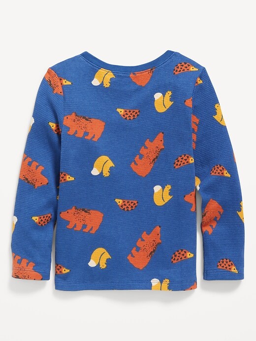 Unisex Long-Sleeve Thermal-Knit Printed T-Shirt for Toddler