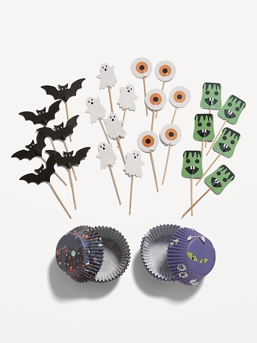 View large product image 1 of 2. 48-Piece Halloween Cupcake Kit for the Family