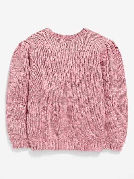View large product image 2 of 3. Cozy Puff-Sleeve Sweater for Toddler Girls