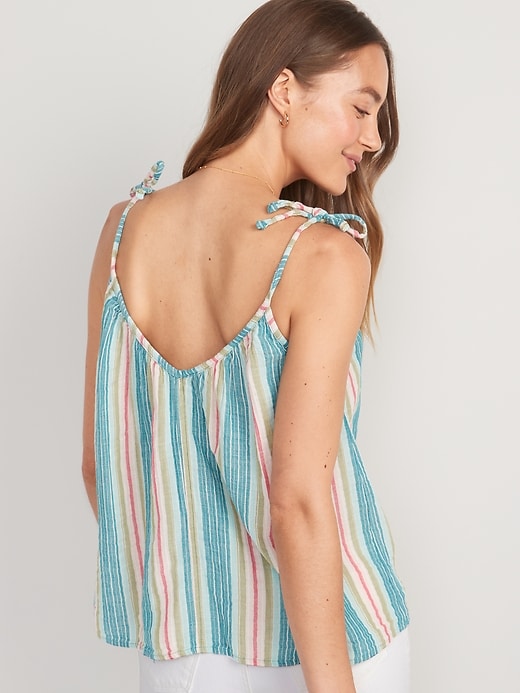 Image number 2 showing, Striped Tie-Strap Cami Top for Women