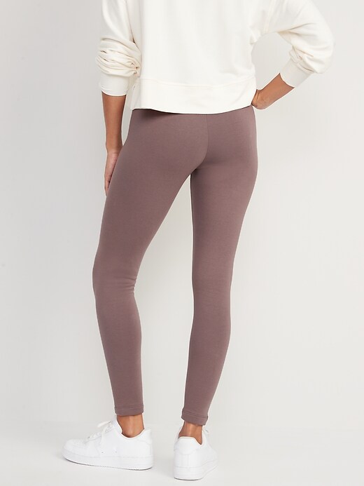 Image number 2 showing, High-Waisted Fleece-Lined Ankle Leggings