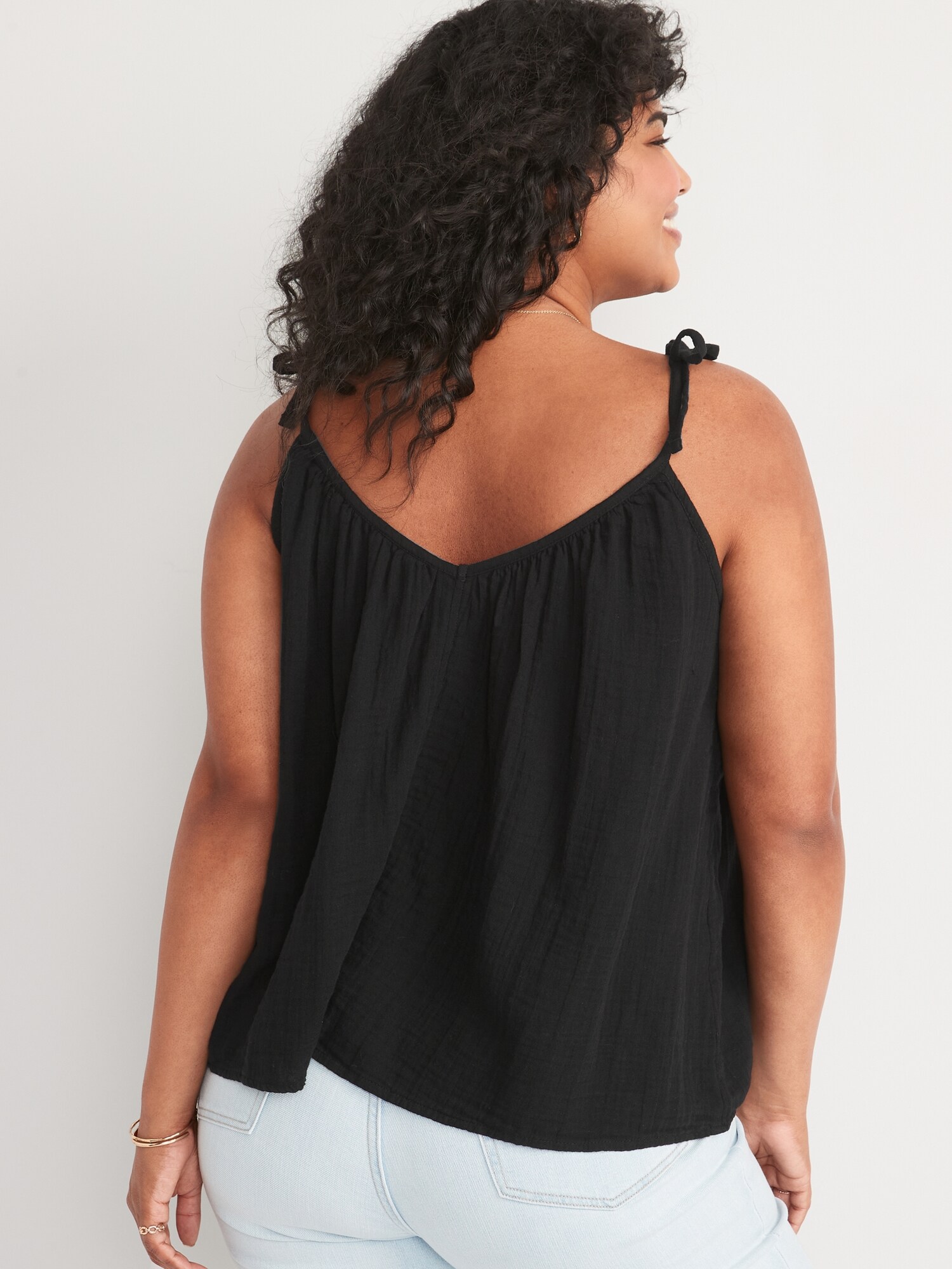 TieShoulder DoubleWeave Cami Swing Top for Women Old Navy