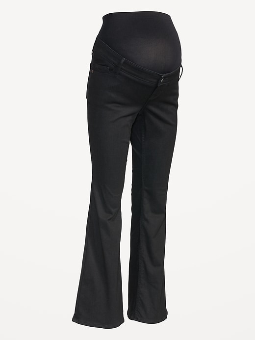 Image number 4 showing, Maternity FitsYou 3-Sizes-in-1 Premium Full Panel Black Flare Jeans