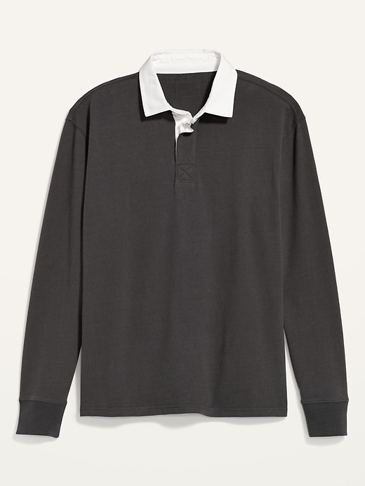Image number 4 showing, Gender-Neutral Long-Sleeve Rugby Polo Shirt for Adults