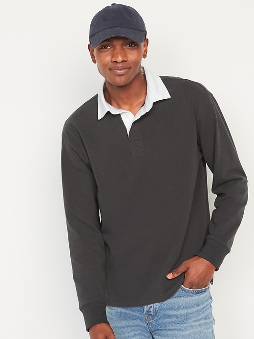 Image number 2 showing, Gender-Neutral Long-Sleeve Rugby Polo Shirt for Adults
