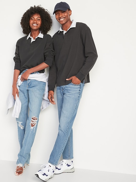 Oldnavy Gender-Neutral Long-Sleeve Rugby Polo Shirt for Adults