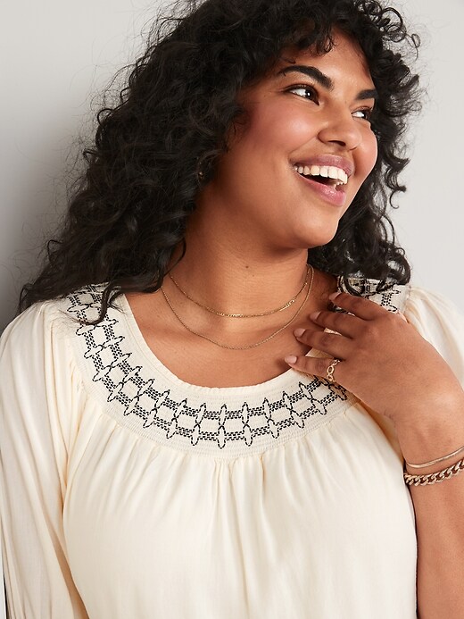 old navy embroidered mini swing dress Split-Neck Mini Swing Dress