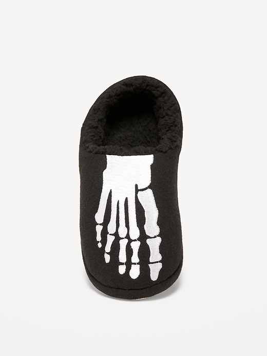 View large product image 2 of 3. Gender-Neutral Skeleton Graphic Slippers for Kids
