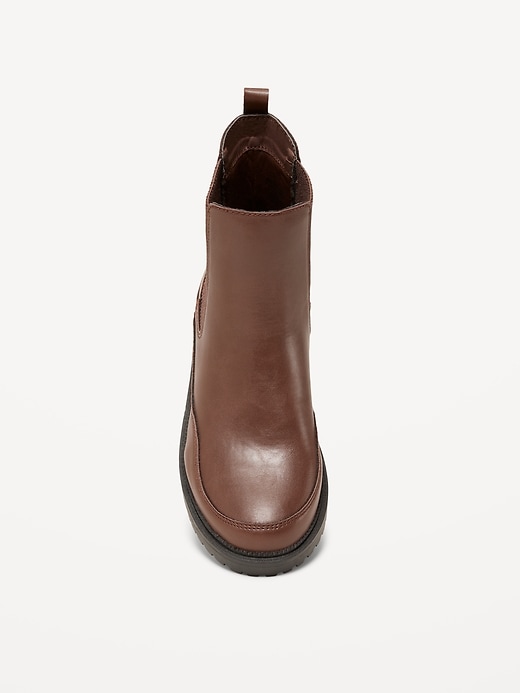 View large product image 2 of 3. Faux-Leather Chelsea Boots for Girls