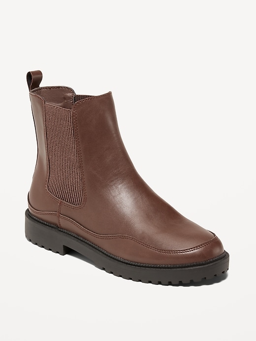 View large product image 1 of 3. Faux-Leather Chelsea Boots for Girls