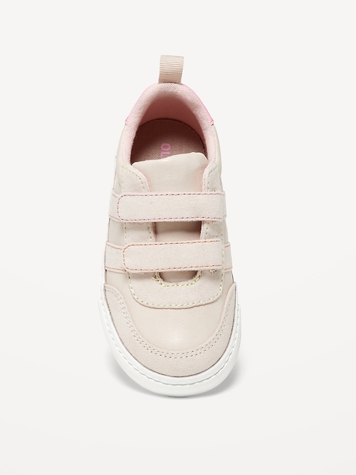 View large product image 2 of 3. Unisex Faux-Leather Double-Strap Sneakers for Toddler
