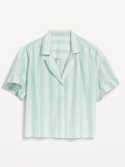Striped Cropped Pajama Shirt for Women | Old Navy