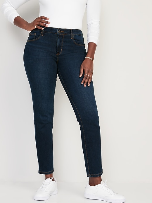 Image number 5 showing, Mid-Rise Power Slim Straight Jeans for Women