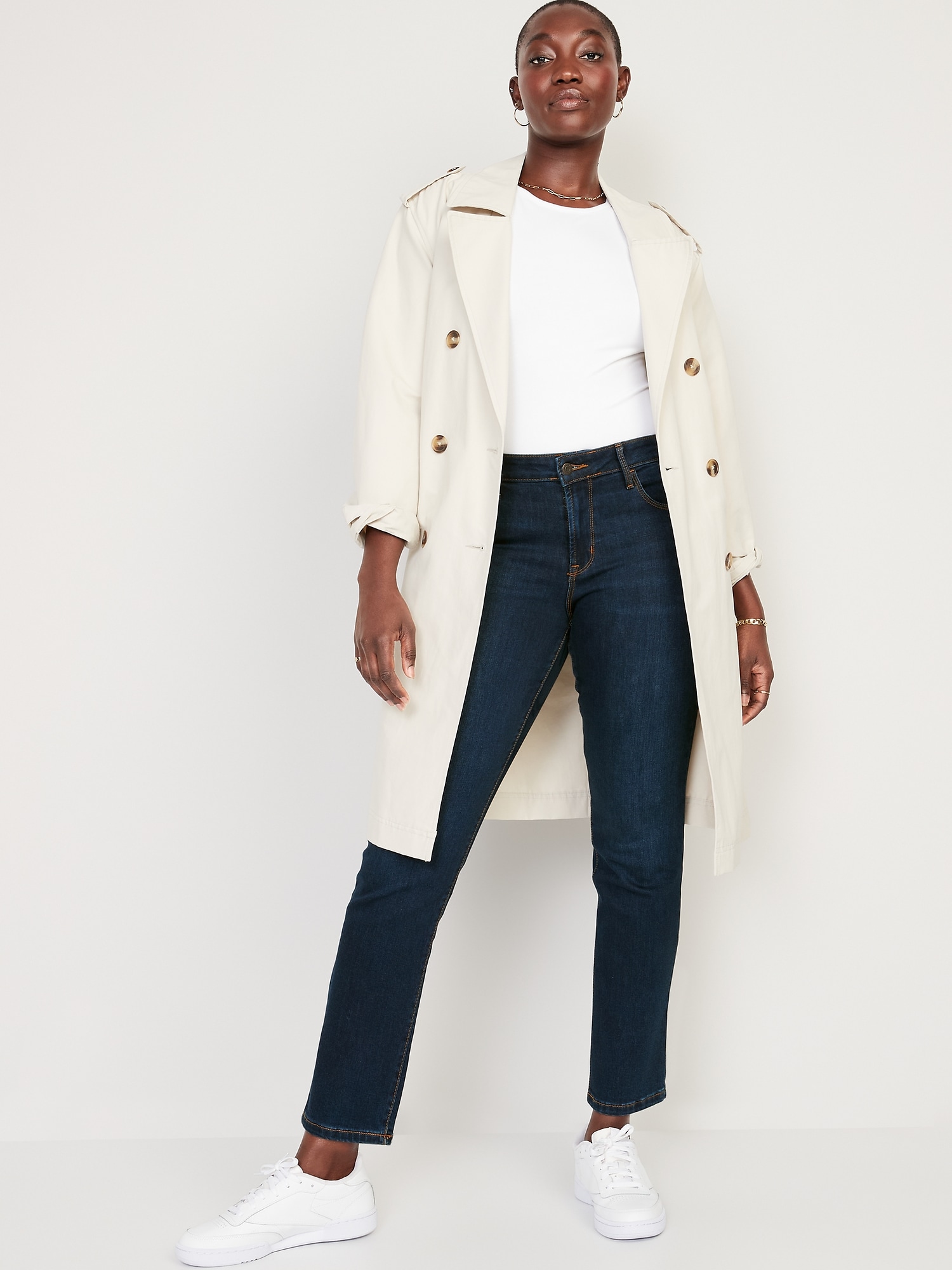 Mid-Rise Power Straight Jeans for Women | Old Navy