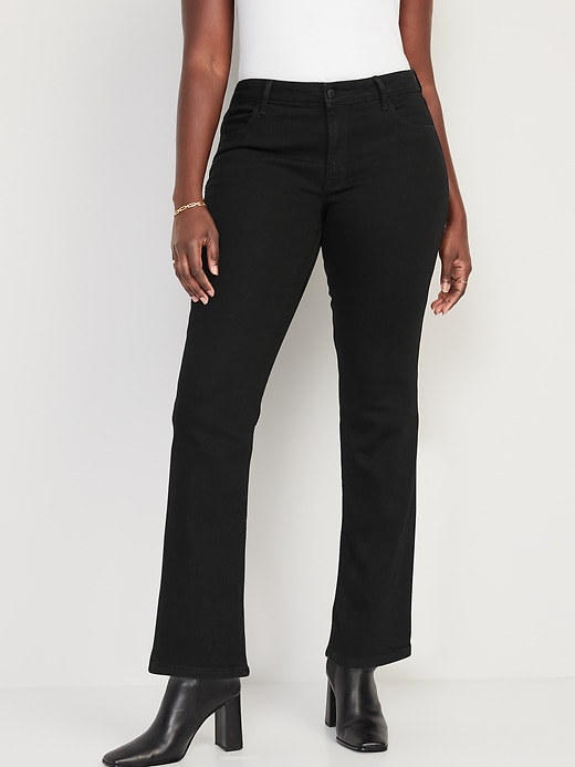 Image number 5 showing, Mid-Rise Wow Boot-Cut Black Jeans for Women