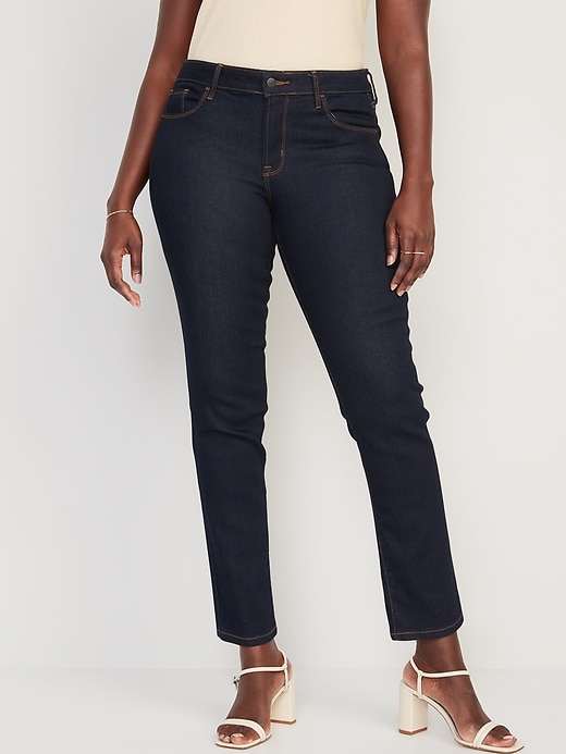 Image number 5 showing, Mid-Rise Power Slim Straight Jeans for Women