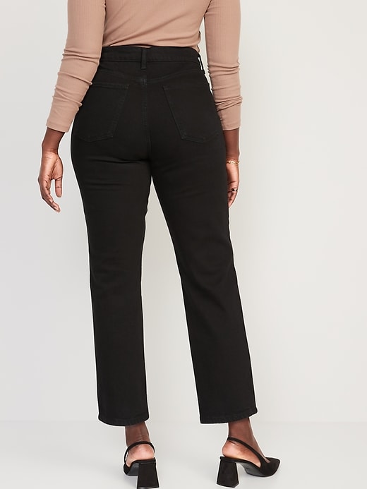 Image number 6 showing, Extra High-Waisted Sky-Hi Straight Black Jeans for Women
