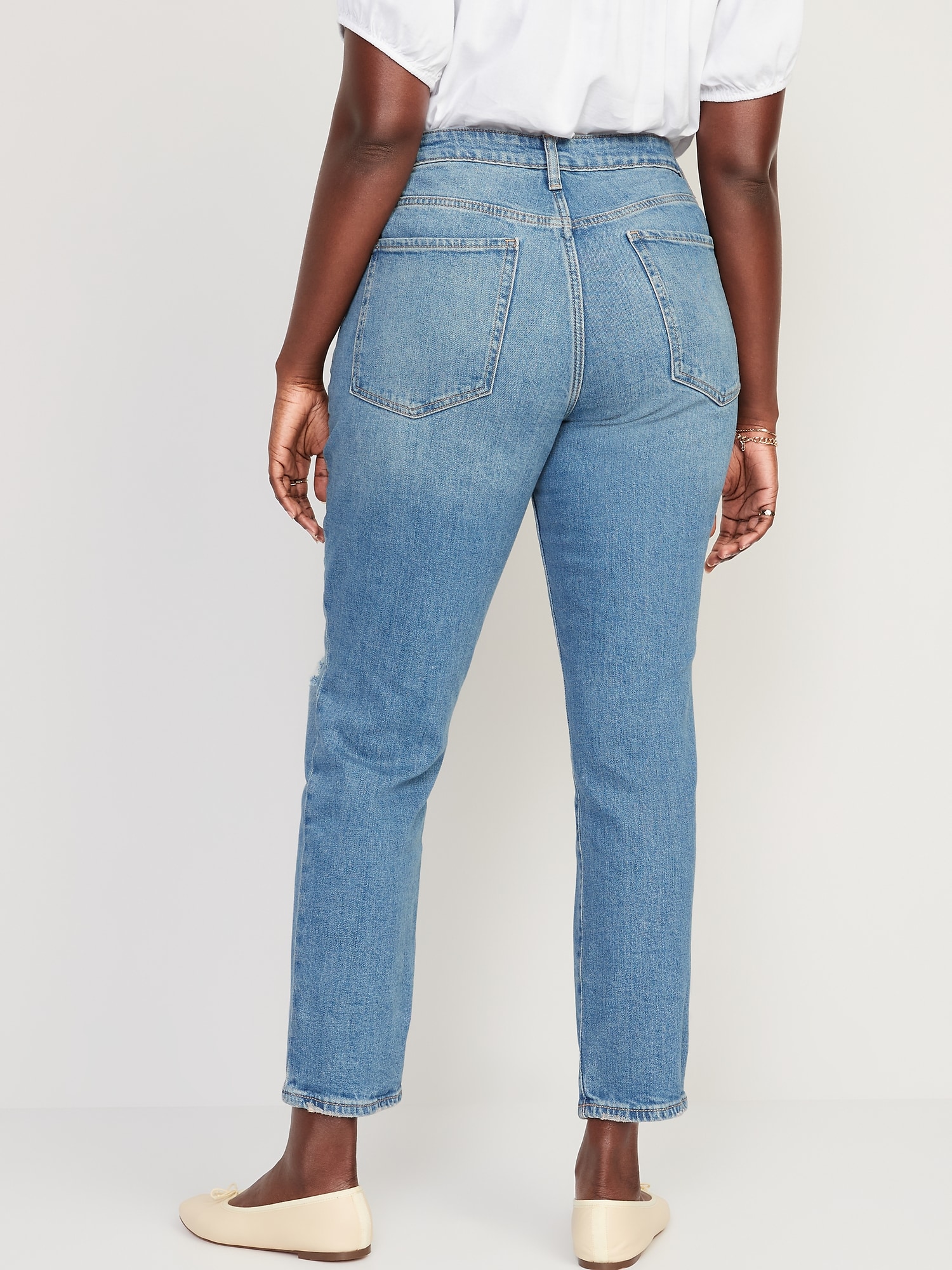High-Waisted OG Straight Ripped Ankle Jeans for Women | Old Navy