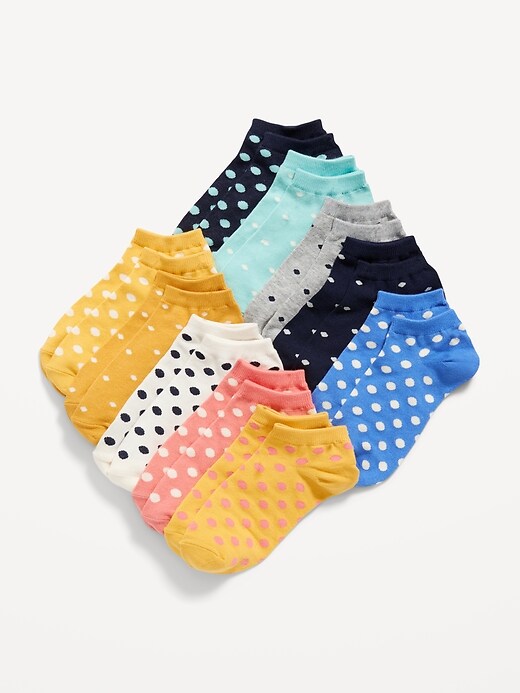 View large product image 1 of 1. Printed Ankle Socks 10-Pack for Girls