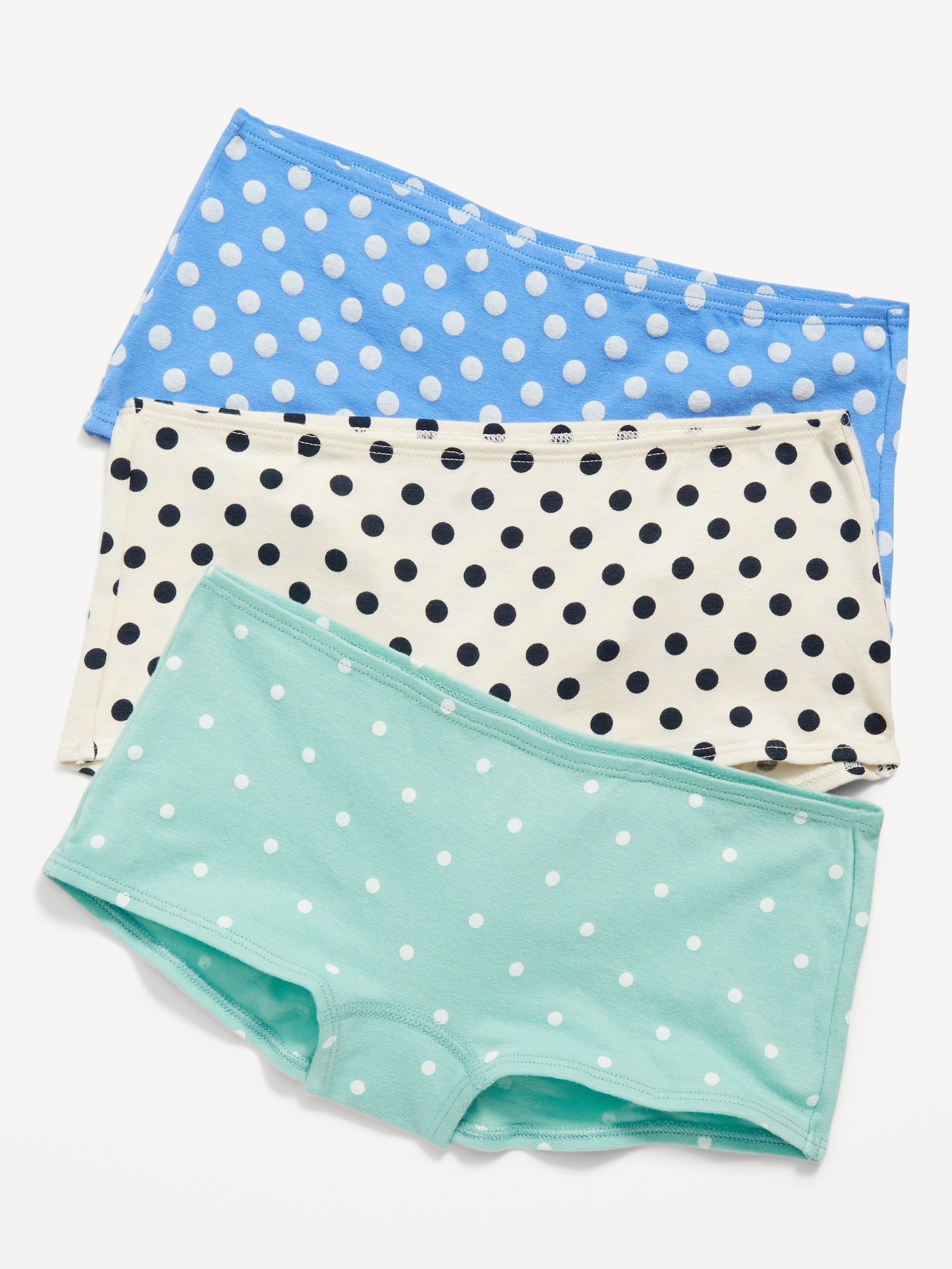 Stretch-to-Fit Boyshorts Underwear 3-Pack for Girls