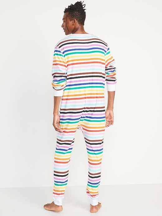 Matching Stripe One-Piece Pajamas for Men