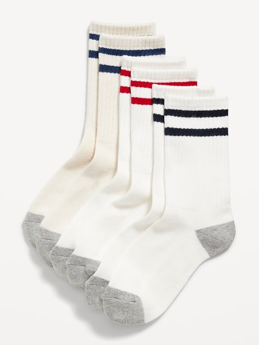 View large product image 1 of 1. Gender-Neutral Striped Crew Socks 3-Pack for Kids
