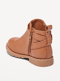 Faux-Leather Buckled Boots for Toddler Girls