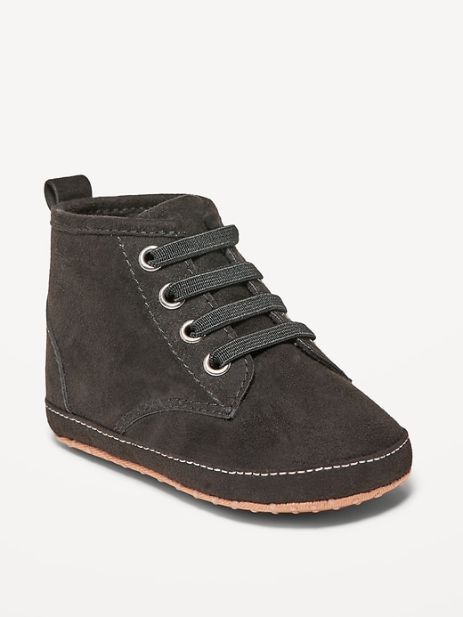 View large product image 1 of 4. Unisex Faux-Suede Combat Boots for Baby