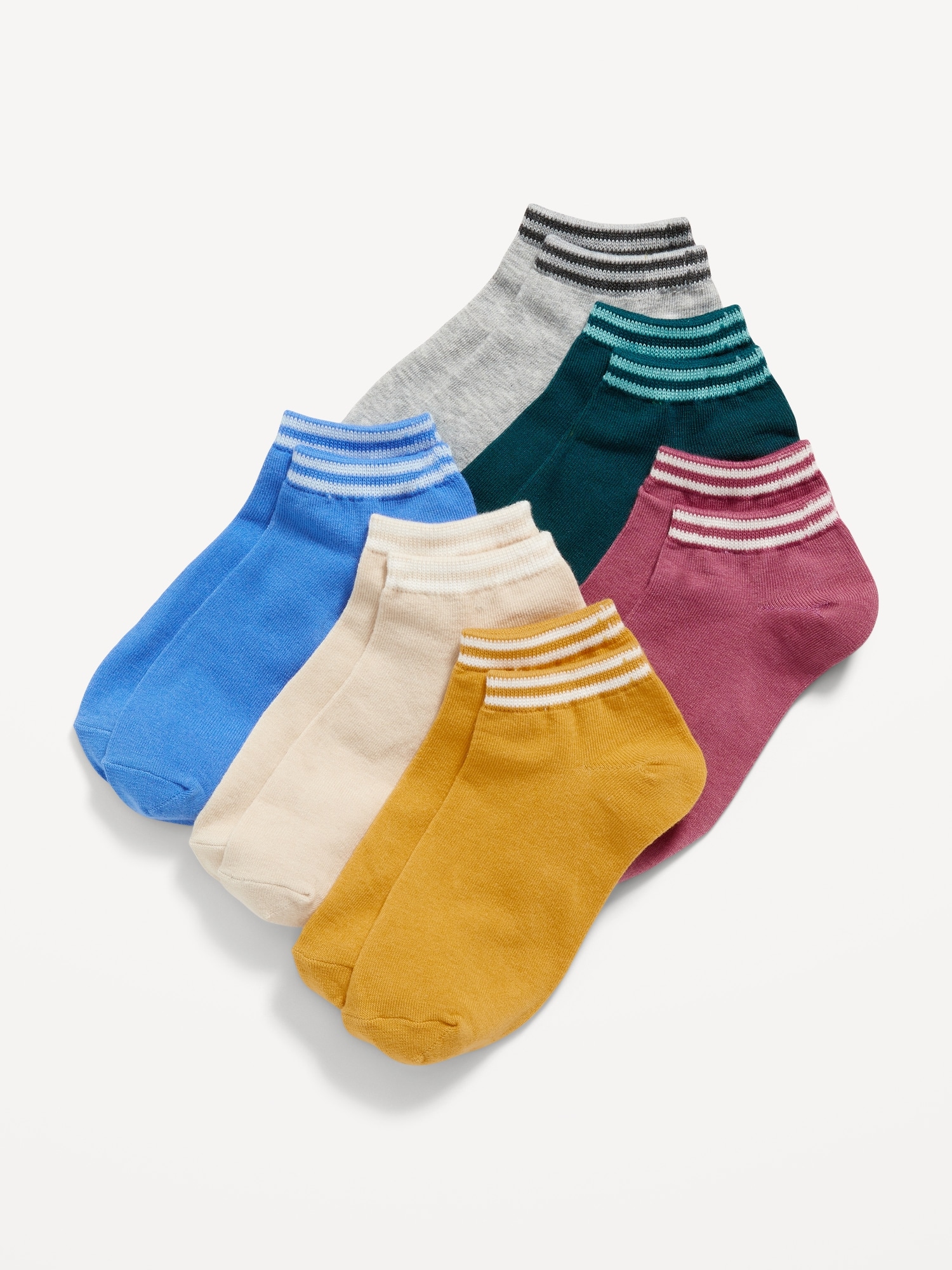 Old Navy Patterned Ankle Socks 6-Pack for Girls multi - 421060012