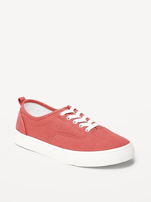 View large product image 1 of 3. Gender-Neutral Elastic-Lace Canvas Sneakers for Kids