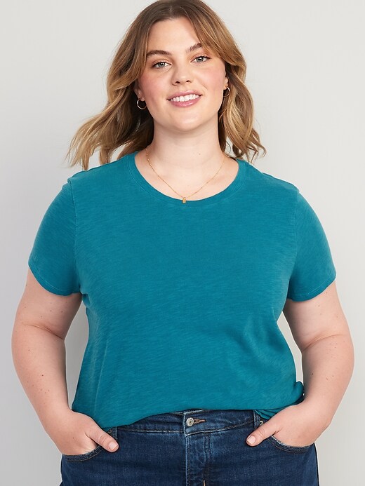 Image number 7 showing, Short-Sleeve EveryWear Slub-Knit T-Shirt for Women