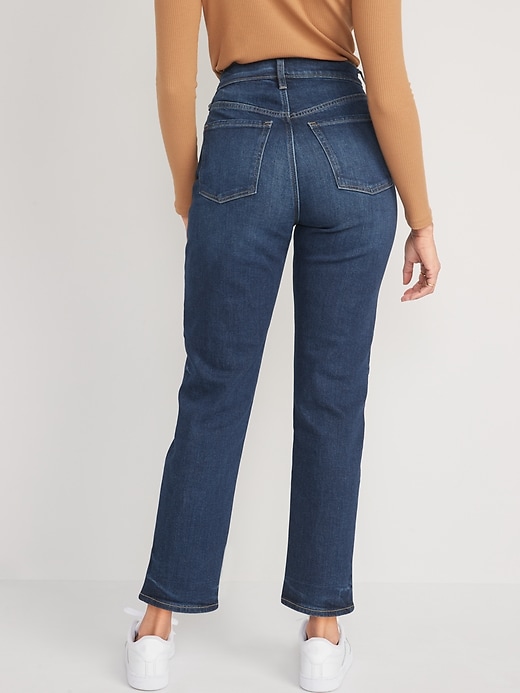 Image number 2 showing, Extra High-Waisted Button-Fly Sky-Hi Straight Jeans for Women