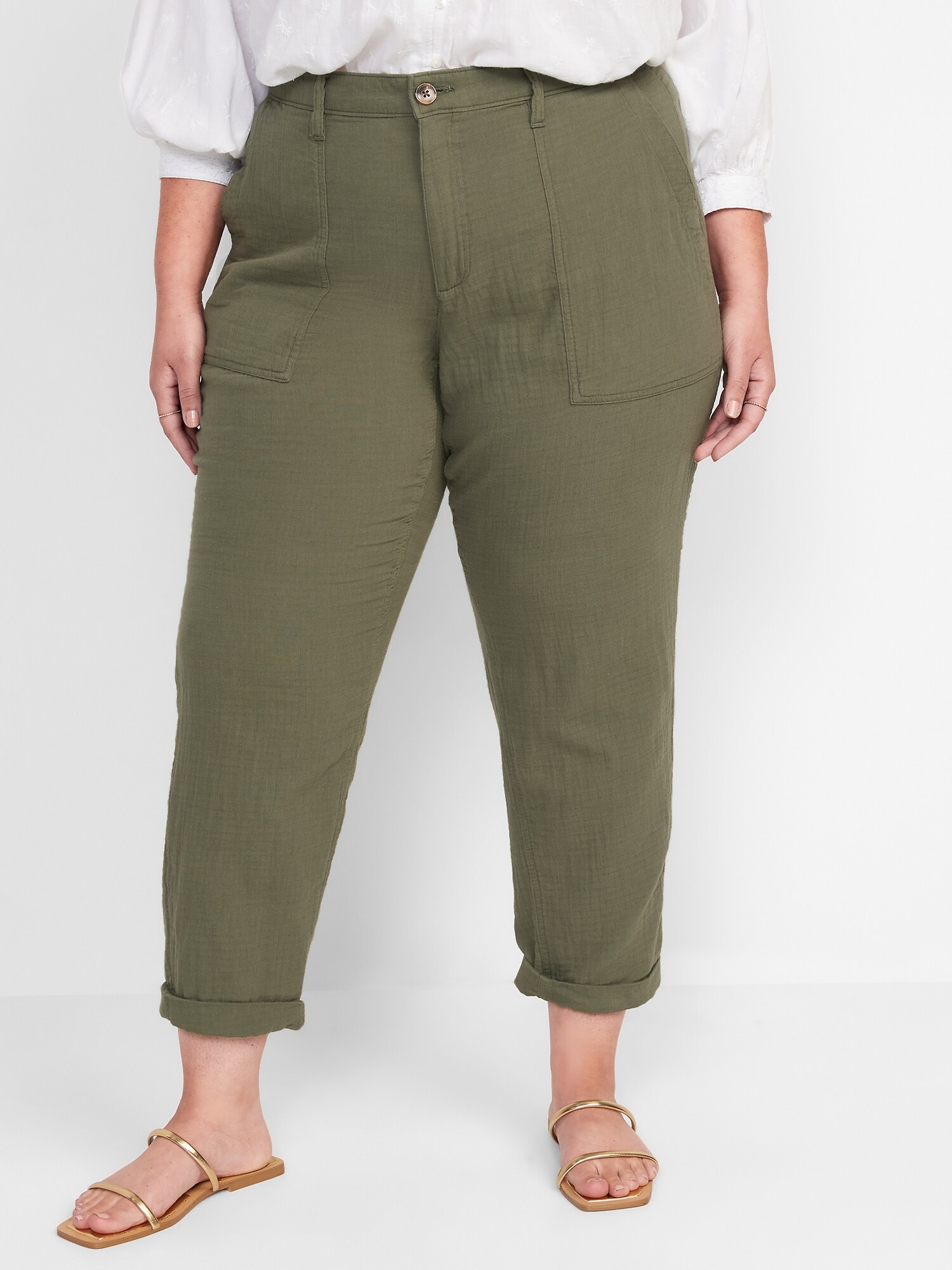 High-Waisted Slouchy Cropped Tapered 