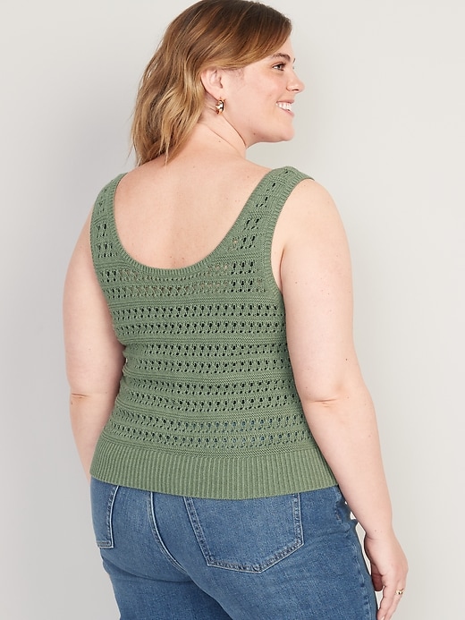 Image number 6 showing, Pointelle-Knit Sweater Tank Top