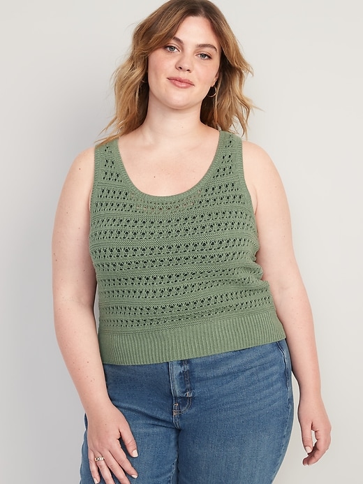 Image number 5 showing, Pointelle-Knit Sweater Tank Top for Women