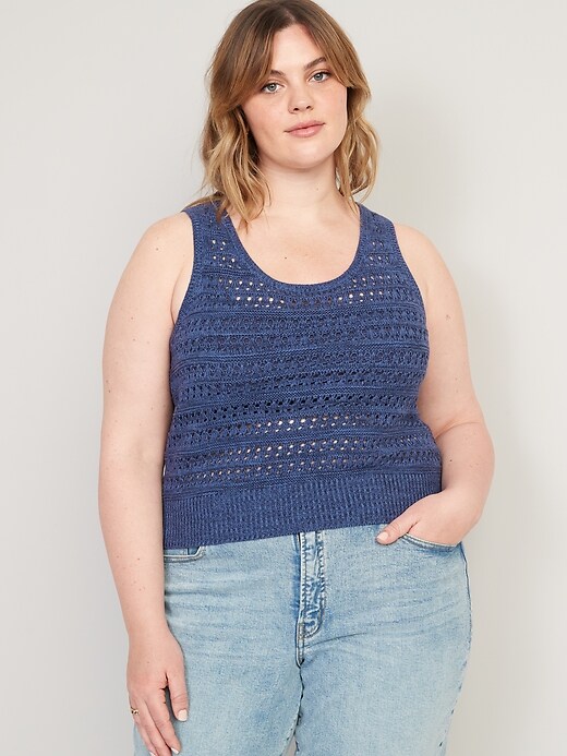Image number 5 showing, Pointelle-Knit Sweater Tank Top
