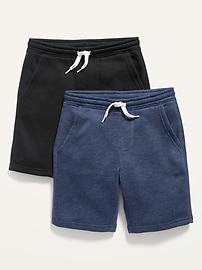 Image number 1 showing, 2-Pack Fleece Jogger Shorts for Boys (At Knee)