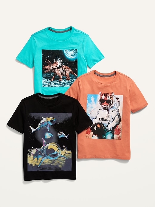 View large product image 1 of 1. Gender-Neutral Graphic T-Shirt 3-Pack for Kids