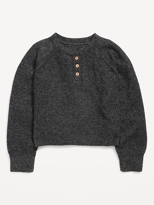 View large product image 1 of 2. Thermal-Knit Long-Sleeve Henley Top for Girls