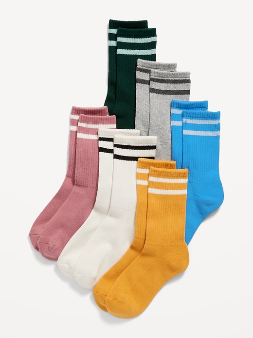 View large product image 1 of 1. Striped Crew Socks 6-Pack for Girls